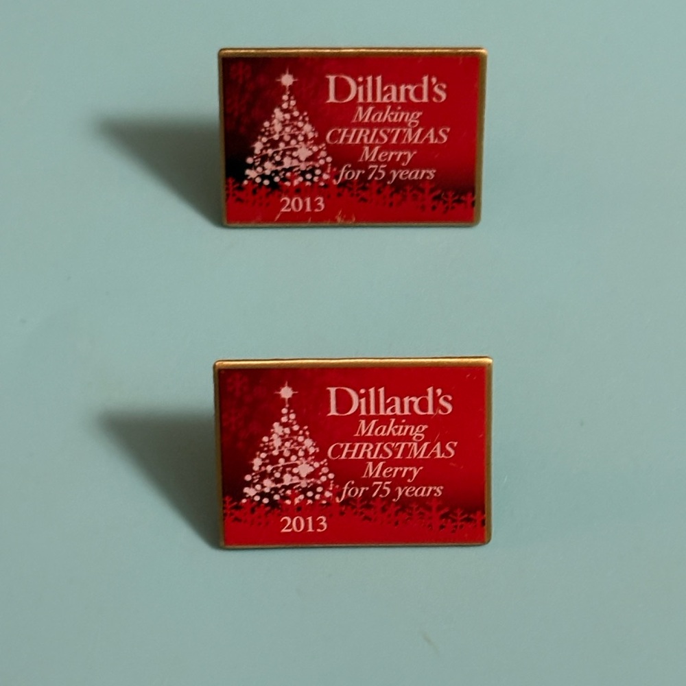 2 Dillard’s Making Christmas Merry for 75 Years 2013 Lapel Pins